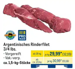 METRO Argentinisches Rinderfilet 3/4 lbs. Angebot