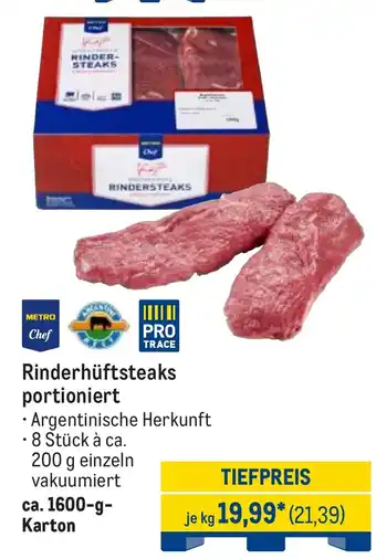 METRO Rinderhüftsteaks portioniert Angebot