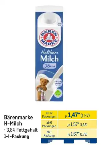 METRO Bärenmarke H-Milch Angebot