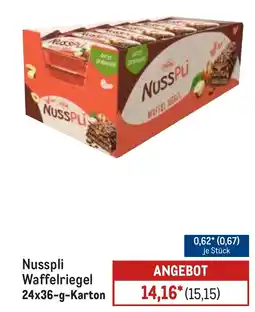METRO Nusspli Waffelriegel Angebot