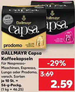 Kaufland DALLMAYR Capsa Kaffeekapseln Angebot
