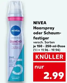 Kaufland NIVEA Haarspray oder Schaum- festiger Angebot