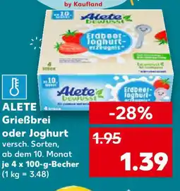 Kaufland ALETE Grießbrei oder Joghurt Angebot