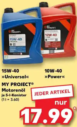 Kaufland MY PROJECT Motorenöl Angebot