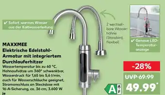 Kaufland MAXXMEE Elektrische Edelstahl- Armatur mit integriertem Durchlauferhitzer Angebot