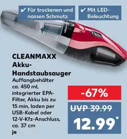 Kaufland CLEANMAXX Akku- Handstaubsauger Angebot