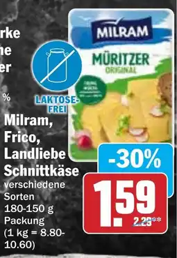 Hit MILRAM Frico, Landliebe Schnittkäse Angebot