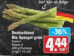 Hit Deutschland Bio Spargel grün Angebot