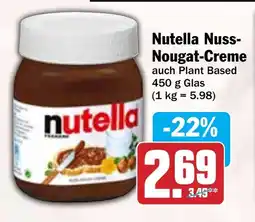 Hit Nutella Nuss- Nougat-Creme Angebot