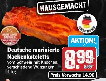 Hit Deutsche marinierte Nackenkoteletts Angebot