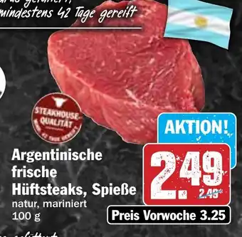 Hit Argentinische frische Hüftsteaks, Spieße Angebot
