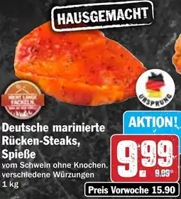 Hit Deutsche marinierte Rücken-Steaks, Spieße Angebot