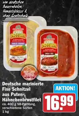 Hit Deutsche marinierte Fixe Schnitzel aus Puten-, Hähnchenbrustfilet Angebot