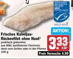 Hit Frisches Kabeljau-Rückenfilet ohne Haut Angebot