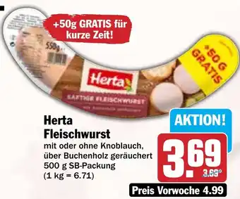 Hit Herta Fleischwurst Angebot