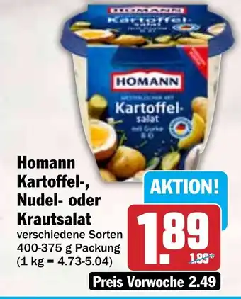 Hit Homann Kartoffel-, Nudel- oder Krautsalat Angebot
