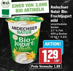 Hit Andechser Natur Bio- Fruchtjogurt mild Angebot