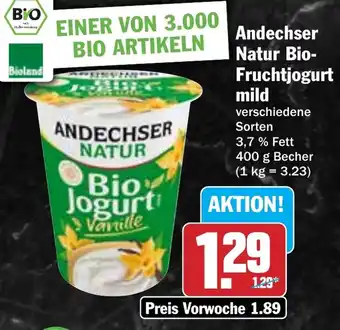 Hit Andechser Natur Bio- Fruchtjogurt mild Angebot