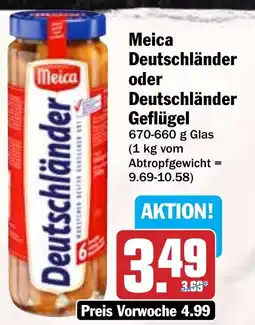 Hit Meica Deutschländer oder Deutschländer Geflügel Angebot