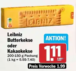Hit Leibniz Butterkekse oder Kakaokekse Angebot