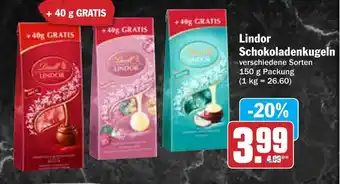 Hit Lindor Schokoladenkugeln Angebot