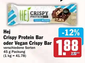 Hit Hej Crispy Protein Bar oder Vegan Crispy Bar Angebot