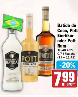 Hit Batida de Coco, Pott Eierlikör oder Pott Rum Angebot