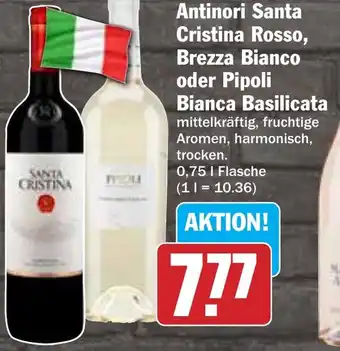 Hit Antinori Santa Cristina Rosso, Brezza Bianco oder Pipoli Bianca Basilicata Angebot