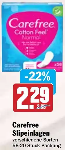 Hit Carefree Slipeinlagen Angebot