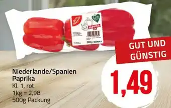 Ihr Frischmarkt Niederlande/Spanien Paprika Angebot