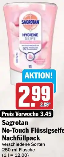 Hit Sagrotan No-Touch Flüssigseife Nachfüllpack Angebot