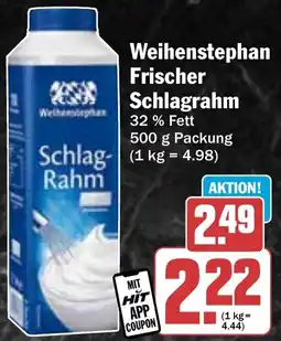 Hit Weihenstephan Frischer Schlagrahm Angebot