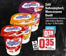 Hit Zott Sahnejoghurt, Mascarpone Duett Angebot