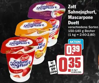 Hit Zott Sahnejoghurt, Mascarpone Duett Angebot