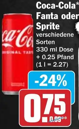Hit Coca-Cola, Fanta oder Sprite Angebot
