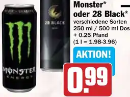 Hit Monster oder 28 Black Energy Drink Angebot