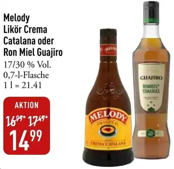 Galeria Markthalle Melody Likör Crema Catalana oder Ron Miel Guajiro Angebot