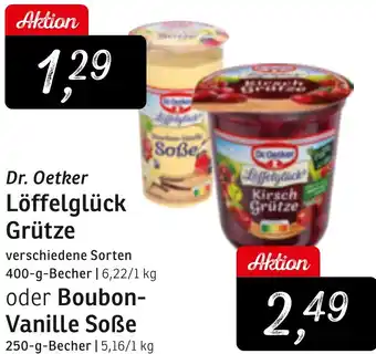 KONSUM Dr. Oetker Löffelglück Grütze oder Bourbon Vanille Soẞe Angebot