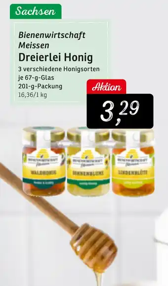KONSUM Bienenwirtschaft Meissen Dreierlei Honig Angebot
