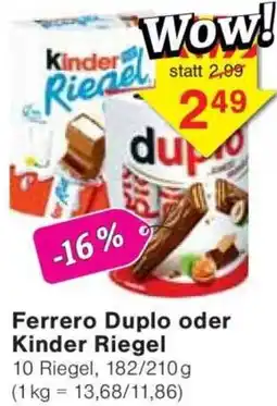Jawoll Ferrero Duplo oder Kinder Riegel Angebot