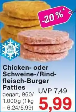 Jawoll Chicken oder Schweine-/Rindfleisch-Burger Patties Angebot