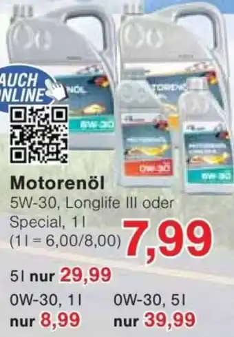 Jawoll Motorenöl Angebot