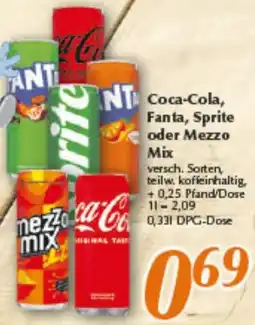 inkoop Coca-Cola, Fanta, Sprite oder Mezzo Mix Angebot