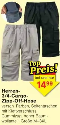 Jawoll Herren 3/4-Cargo Zipp-Off-Hose Angebot