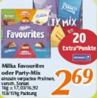 inkoop Milka Favourites oder Party-Mix Angebot
