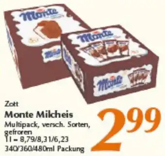 inkoop Zott Monte Milcheis Angebot