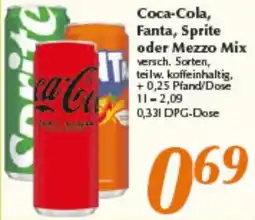 inkoop Coca-Cola, Fanta, Sprite oder Mezzo Mix Angebot
