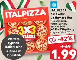 Kaufland ITALPIZZA 3 x 3 oder La Numero Uno Holzofenpizza, Angebot
