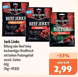 Aktiv Irma Jack Links Biltong oder Beef Jerky Angebot