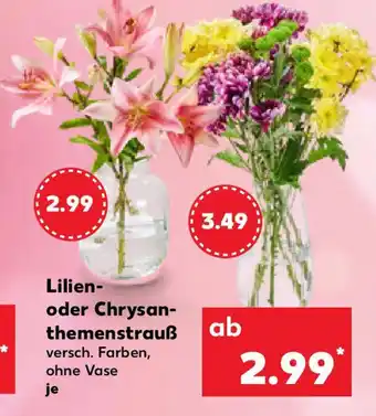 Kaufland Lilien- oder Chrysanthemenstrauß Angebot